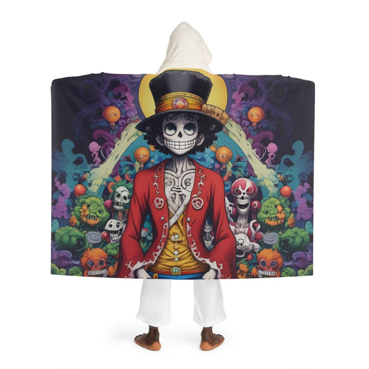 Fleece Hoodie Decke mit Ärmeln und Kapuze im Skelett Design